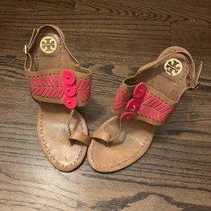 Tory Burch brown leather heeled sandals